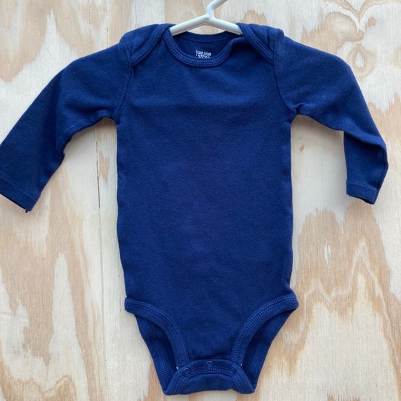 Carter's Long Sleeve Navy Onesie, Size 6M - Picture 1 of 3